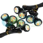 Дневные ходовые огни с повторителем поворота 4 SMD 0.5W 23мм белый+желтый